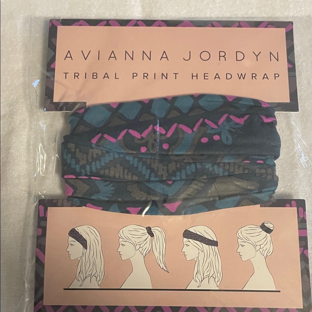 Tribal Print Headwrap - Pink and Blue